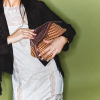Clare V. - Women's Fusealis Woven Leather Charlotte Case