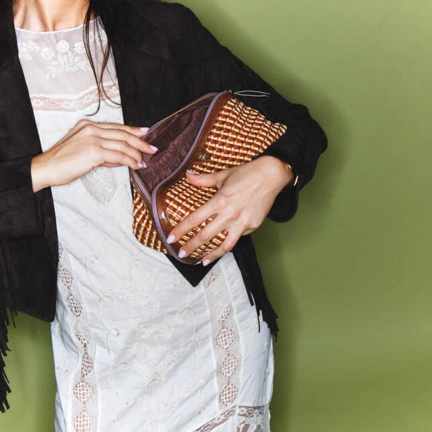 Clare V. - Women's Fusealis Woven Leather Charlotte Case