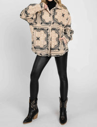 Elleborn - Paisley Sherpa Button Down Jacket