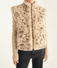 Cotelac Sleeveless Faux Fur Vest in aquarelle sauvage - women's jacket