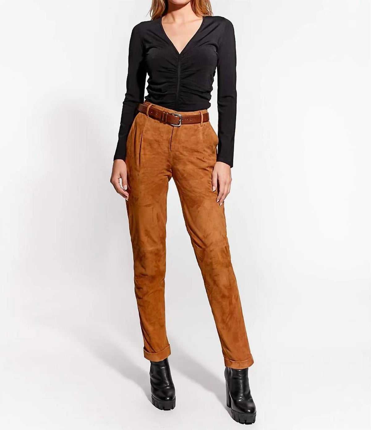 As By Df - Denise Upcycled Suede Trousers