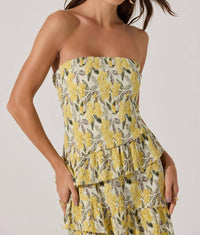 Astr - Asymmetrical Tiered Ruffle Midi Dress