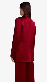Smythe Shawl Collar Oversized Blazer in crimson - women's jacket - alternate view