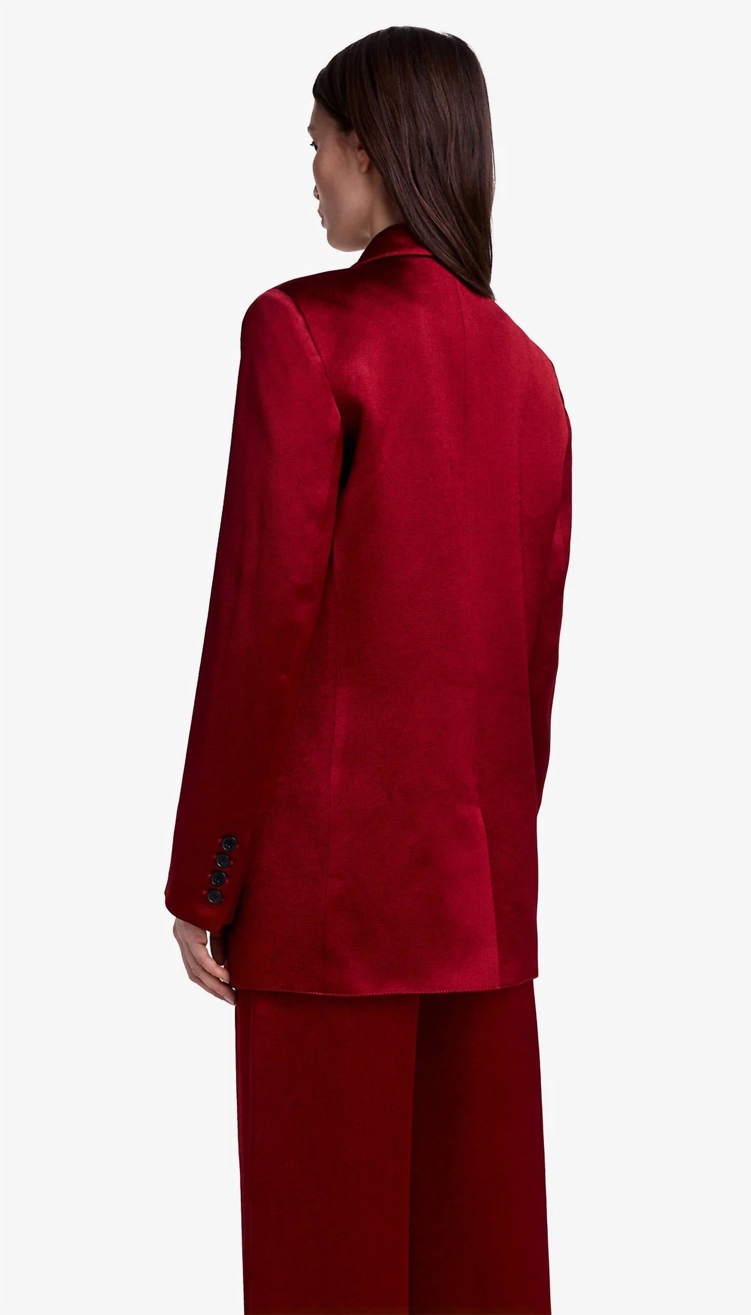 Smythe Shawl Collar Oversized Blazer in crimson - women's jacket - alternate view