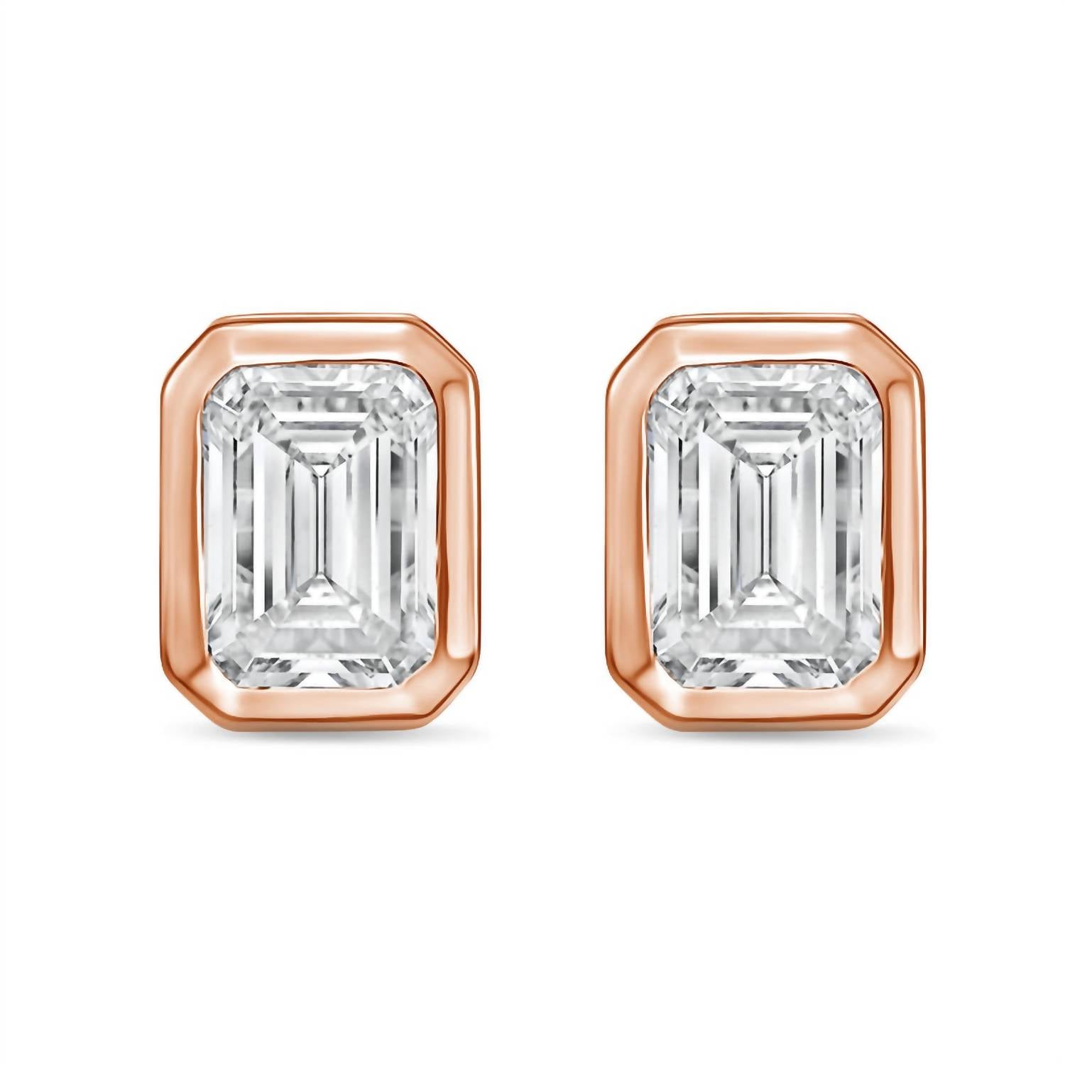 Diana M Jewels - Women's Emerald Lab-grown Diamond Stud Earrings (6.00 Tcw) - Elegant