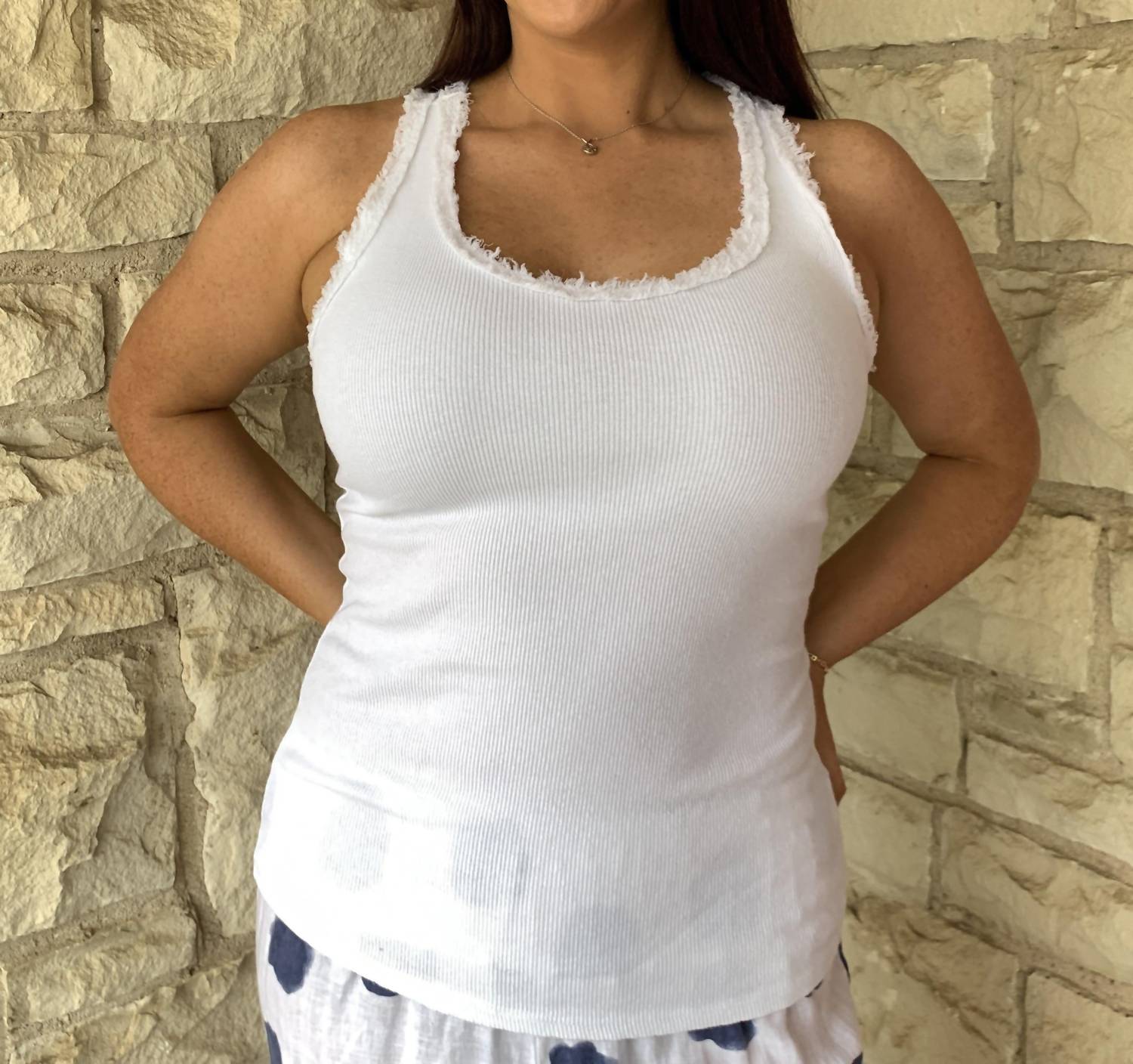 Racerback Top With Sequins Detail