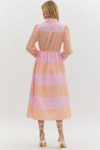 entro Gwen Midi Dress in pink - women's dress - alternate view