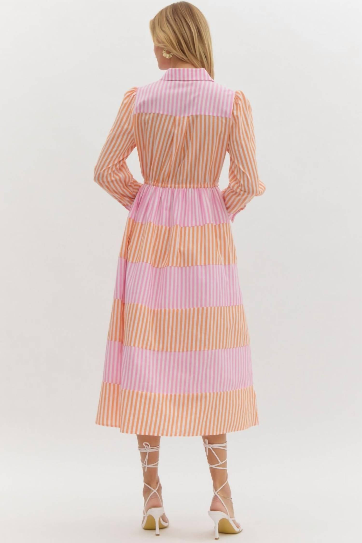 entro Gwen Midi Dress in pink - women's dress - alternate view