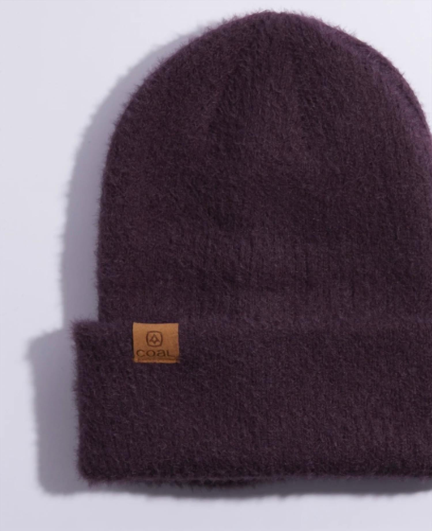 Coal Headwear Women's Pearl Beanie in black cherry - women's hat - detail view