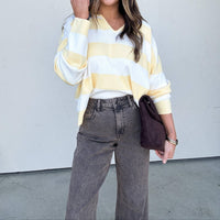 Wishlist - Striped Split-neck Sweater