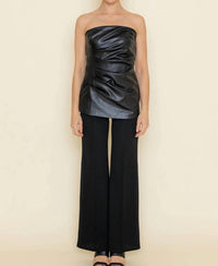 Fore Collection - Vegan Leather Bandaeu Top