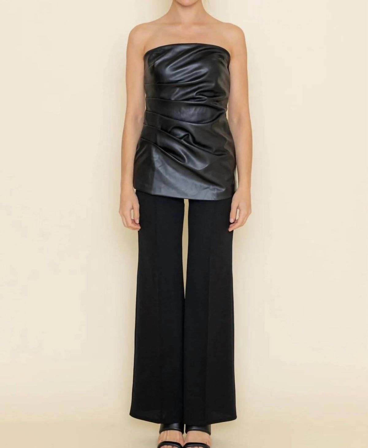 Fore Collection - Vegan Leather Bandaeu Top