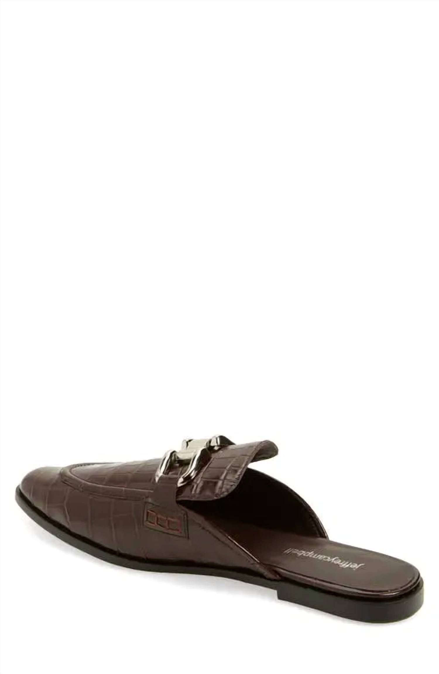 Jeffrey Campbell Women's Moment Flat Shoes in dark brown croc - women's flats - alternate view