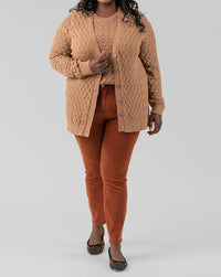 Minnie Rose - Cotton Cashmere Pointelle Cardigan - Plus