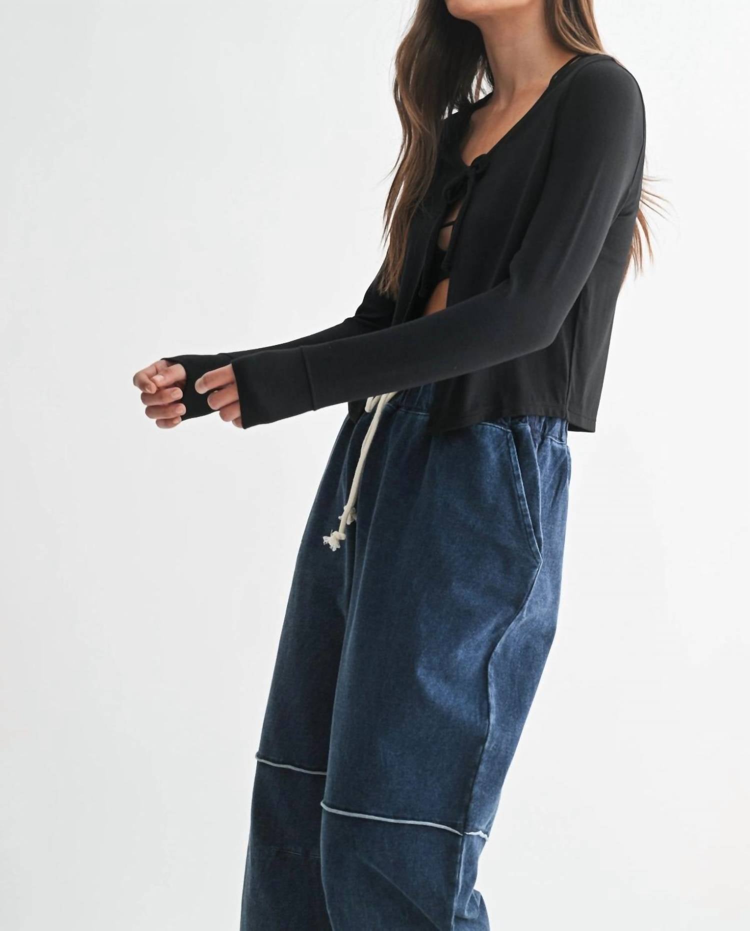 Mono B - Long Sleeve Tie Top
