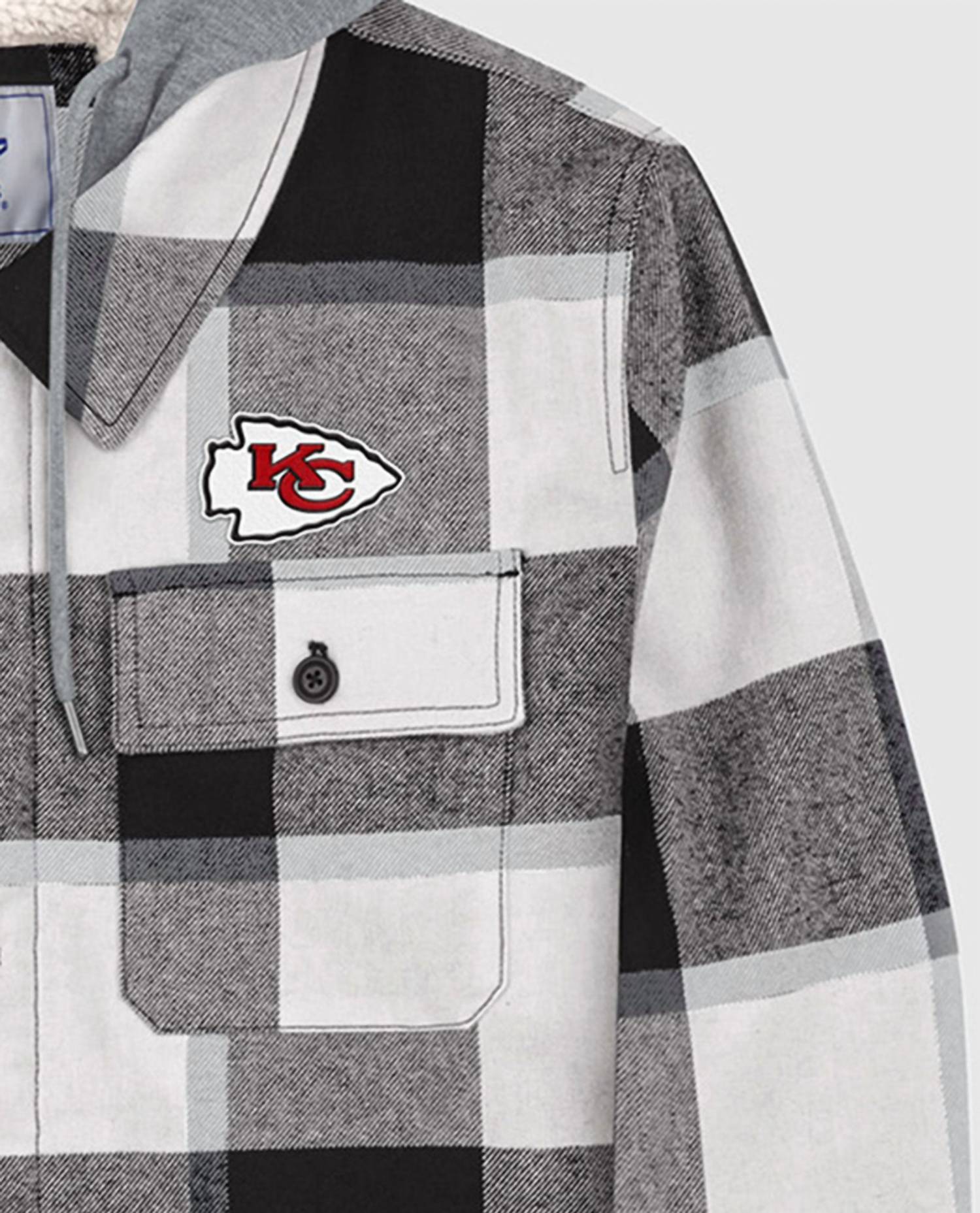 Starter - Men's Kansas City Chiefs The Big Joe Sherpa Lined Plaid Jacket