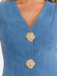 Surelymine - Denim Button Vest Top