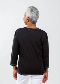 Pure Amici - 3/4 Sleeve Crewneck Tee