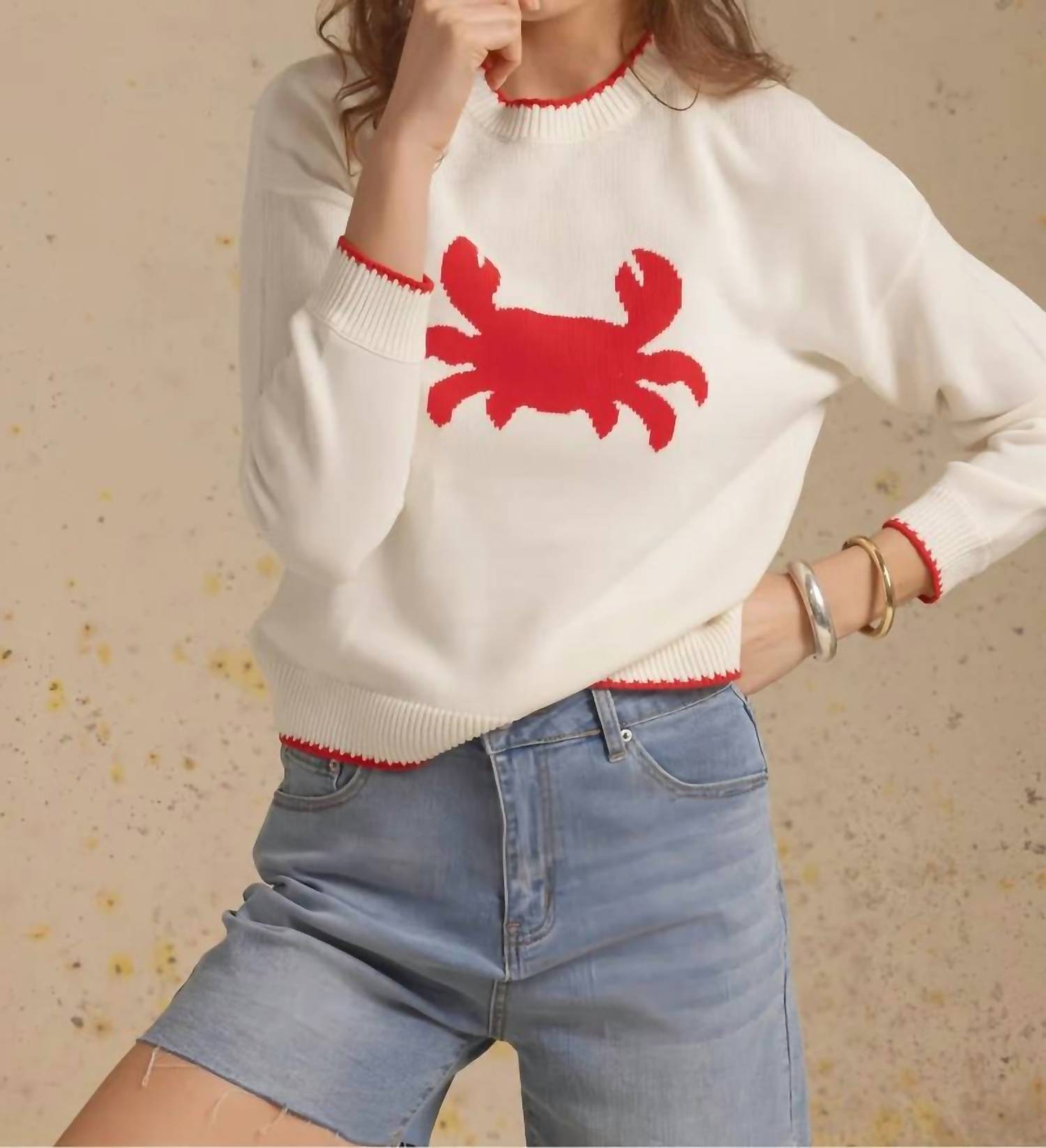 27 Miles Malibu - James Cotton Crab Intarsia Crew Sweater