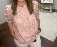 Vine & Love - Ruffle Embellished Floral Shirt