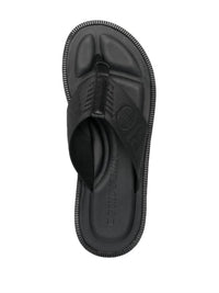 EMPORIO ARMANI Men's Logo Tape Thong Slip-on Flat Sandals in black - men's sandal - view 4