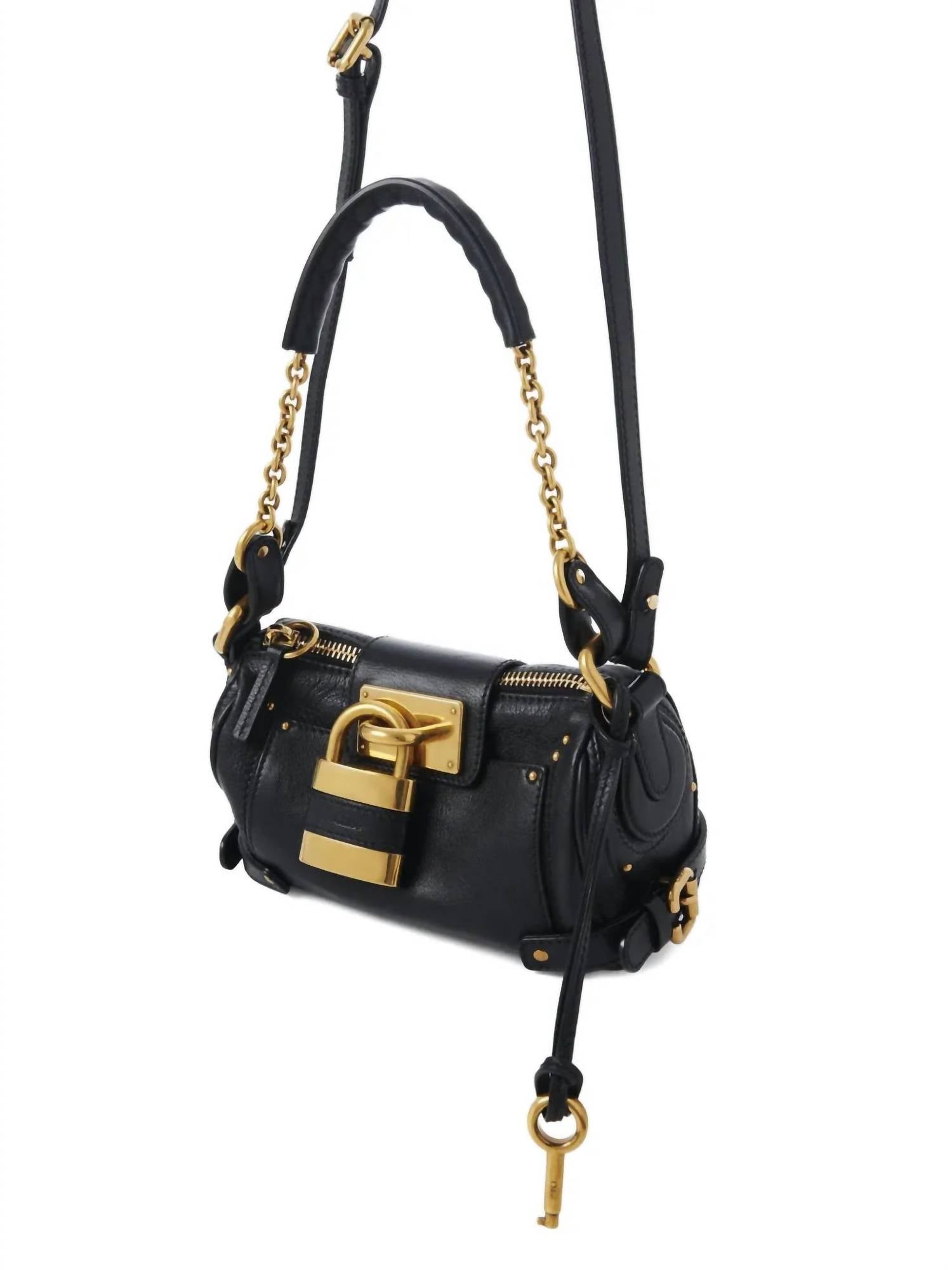 Chloe Small Paddington Chain Bag in black - women's bag - detail view