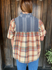 Layerz Clothing - Tinley Oh My Stars Plaid Top