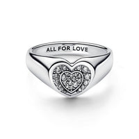 Pandora - Women's Radiant Heart Pavé Signet Ring