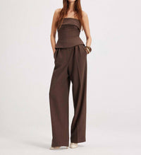 THEO the Label Kores Punto Herringbone High-waist Pant in amber sky - women's pants - view 4
