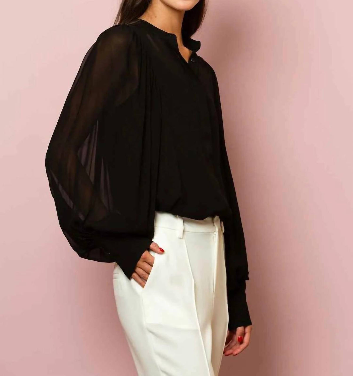 Jessie Liu - Chiffon Button Down Blouse