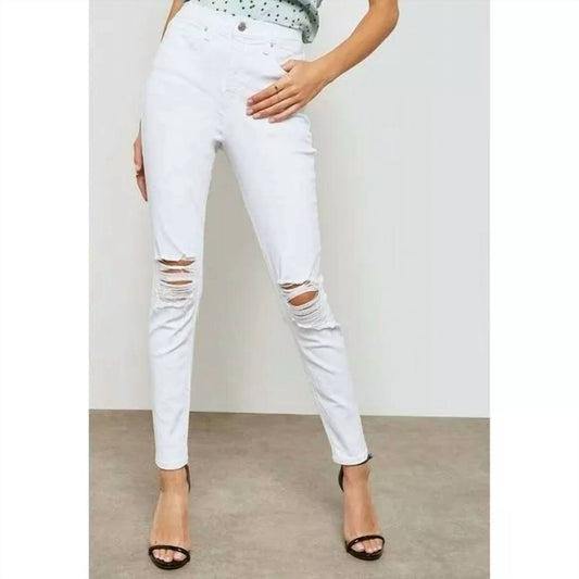 Topshop - High Rise Ripped Jamie Moto Skinny Jeans