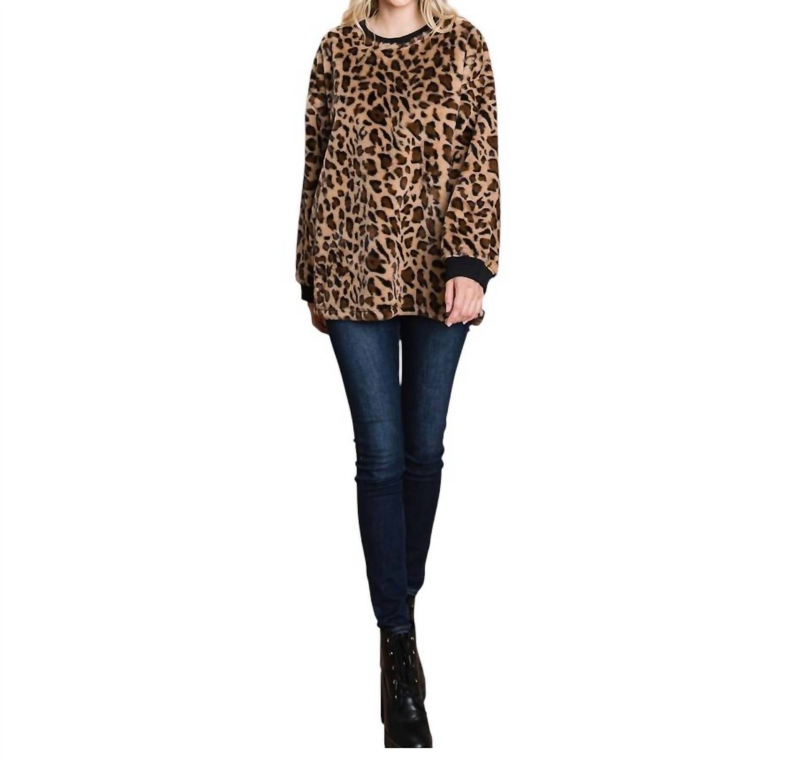 Cotton Bleu - Trendy Animal Print Pullover Top