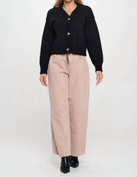 Reneec. - Thick Knit Long Sleeve Cardigan with Buttons
