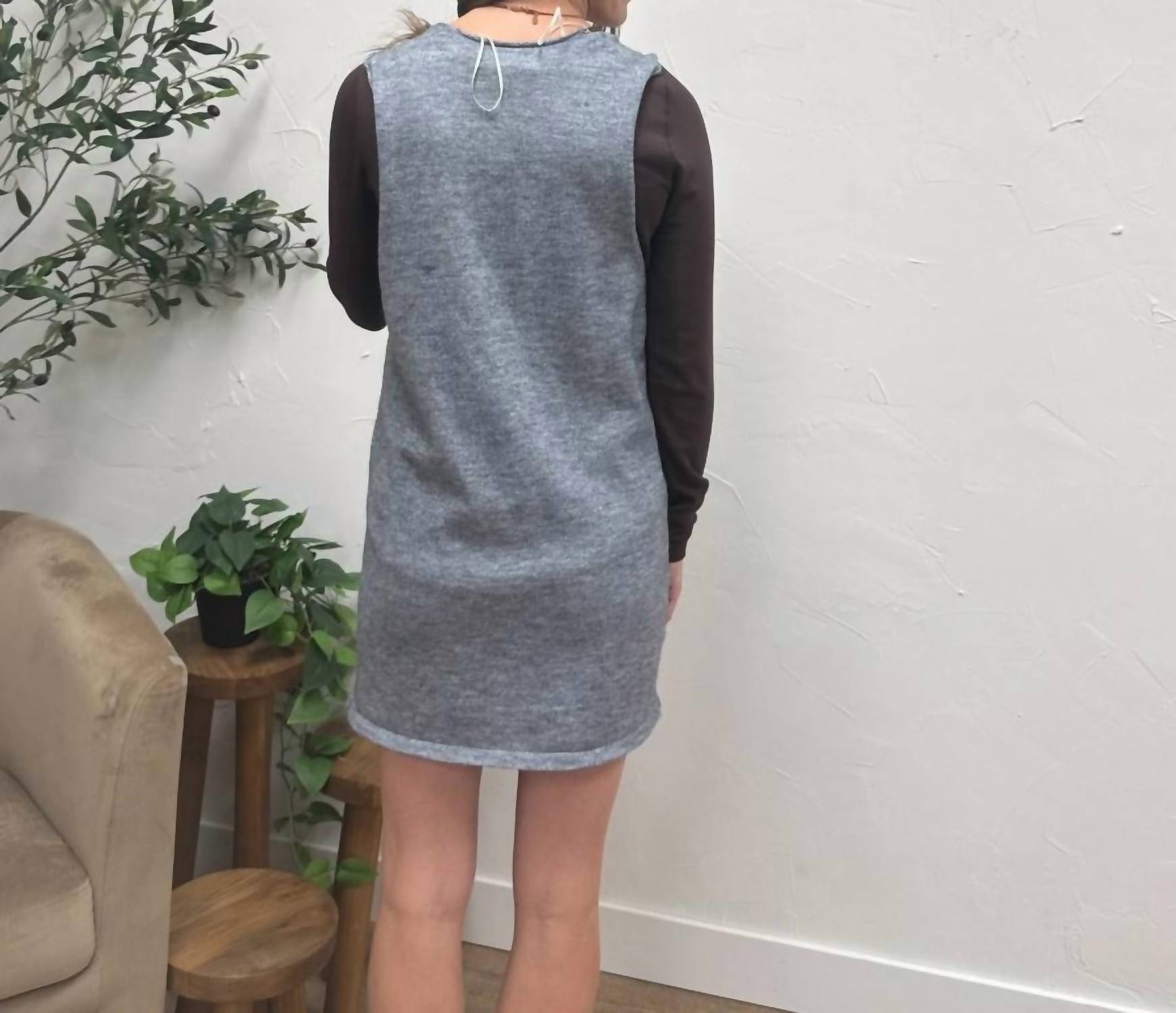 Hyfve - Sleeveless V Neck Sweater Vest Dress