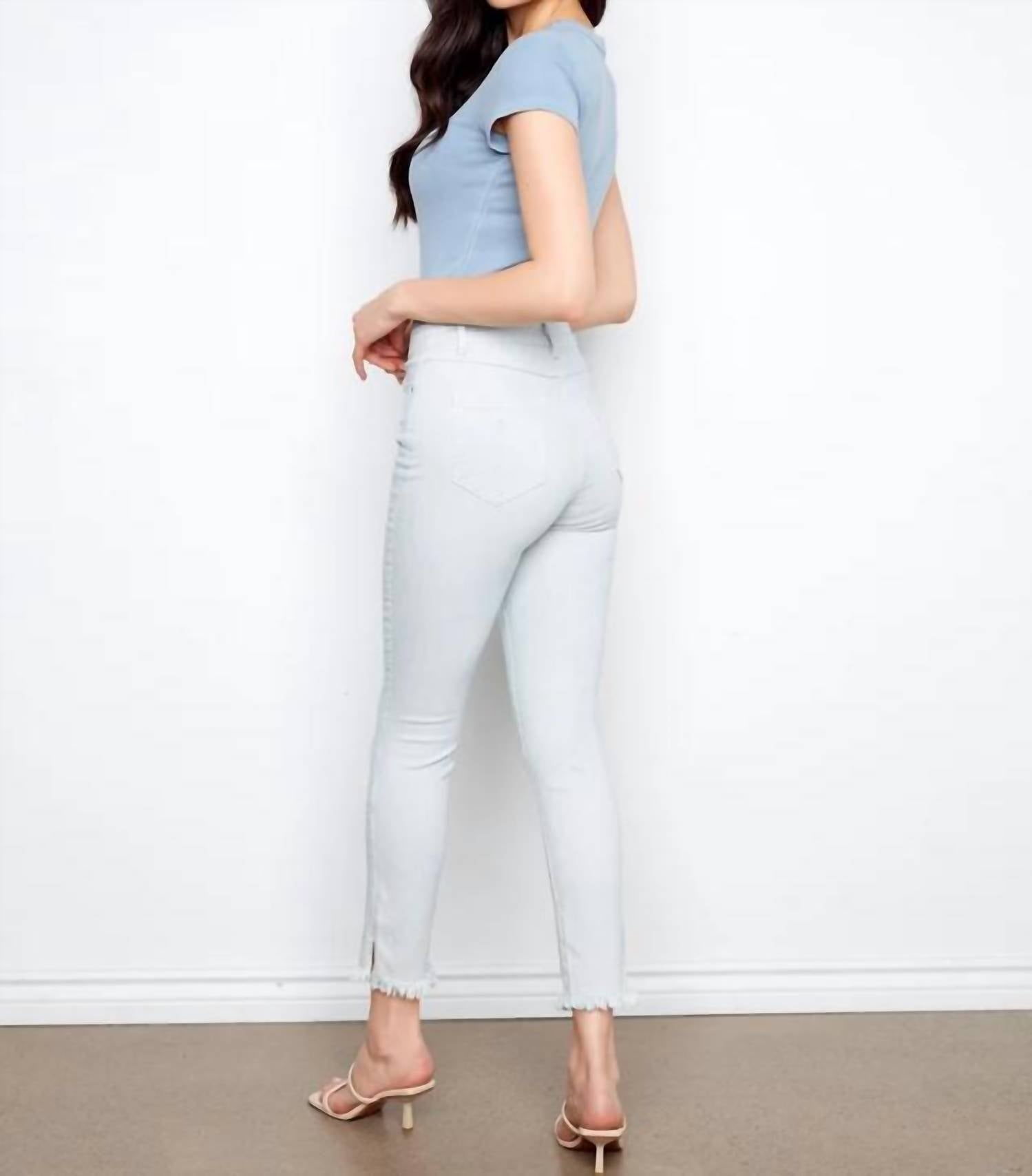 Charlie B - Printed Slim Leg Twill Pants