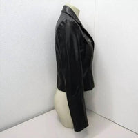 J. Society - Women's Faux Leather Button Front Jacket