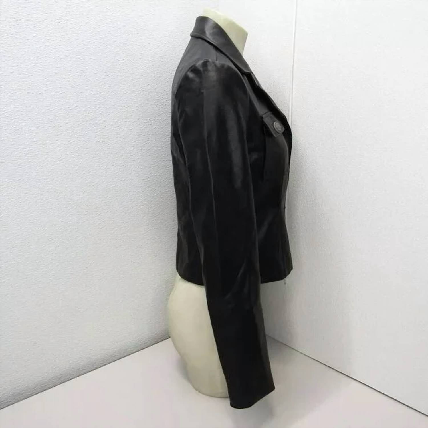 J. Society - Women's Faux Leather Button Front Jacket