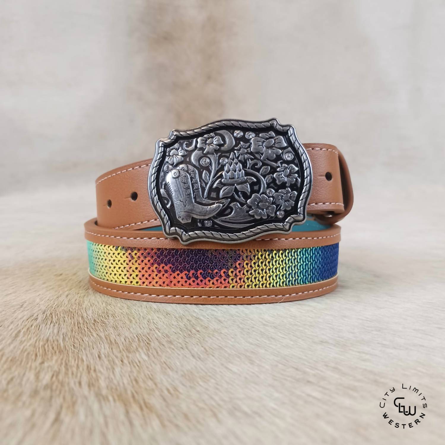 Catchfly - Girl's Sparkling Micro Sequin Belt