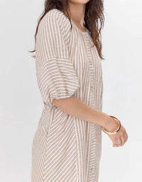Greylin - Kyra Stripe Button Front Mini Dress