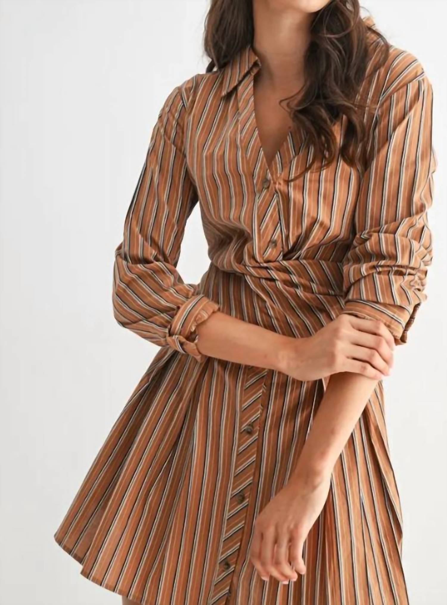 Mint Exclusives - Leanne Striped Collared Shirt Dress