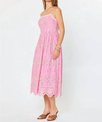 Current Air - Embroidered Eyelet Midi Dress