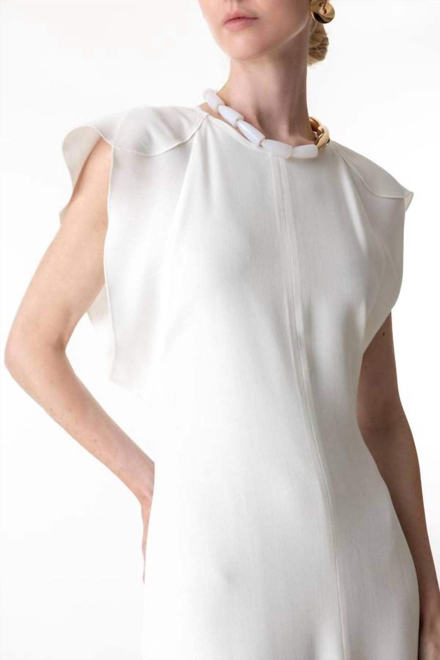 Victoria Beckham - Folded Cap Sleeve Midi Dress