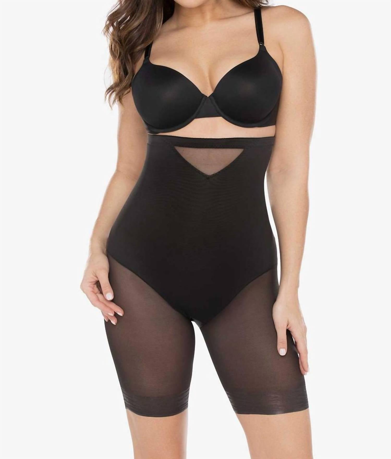 Miraclesuit Sexy Sheer Shaping Hi-waist Thigh Slimmer in black - women's intimate