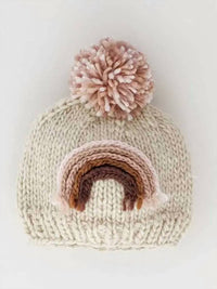 Huggalugs - Girls Rainbow Knit Beanie Hat