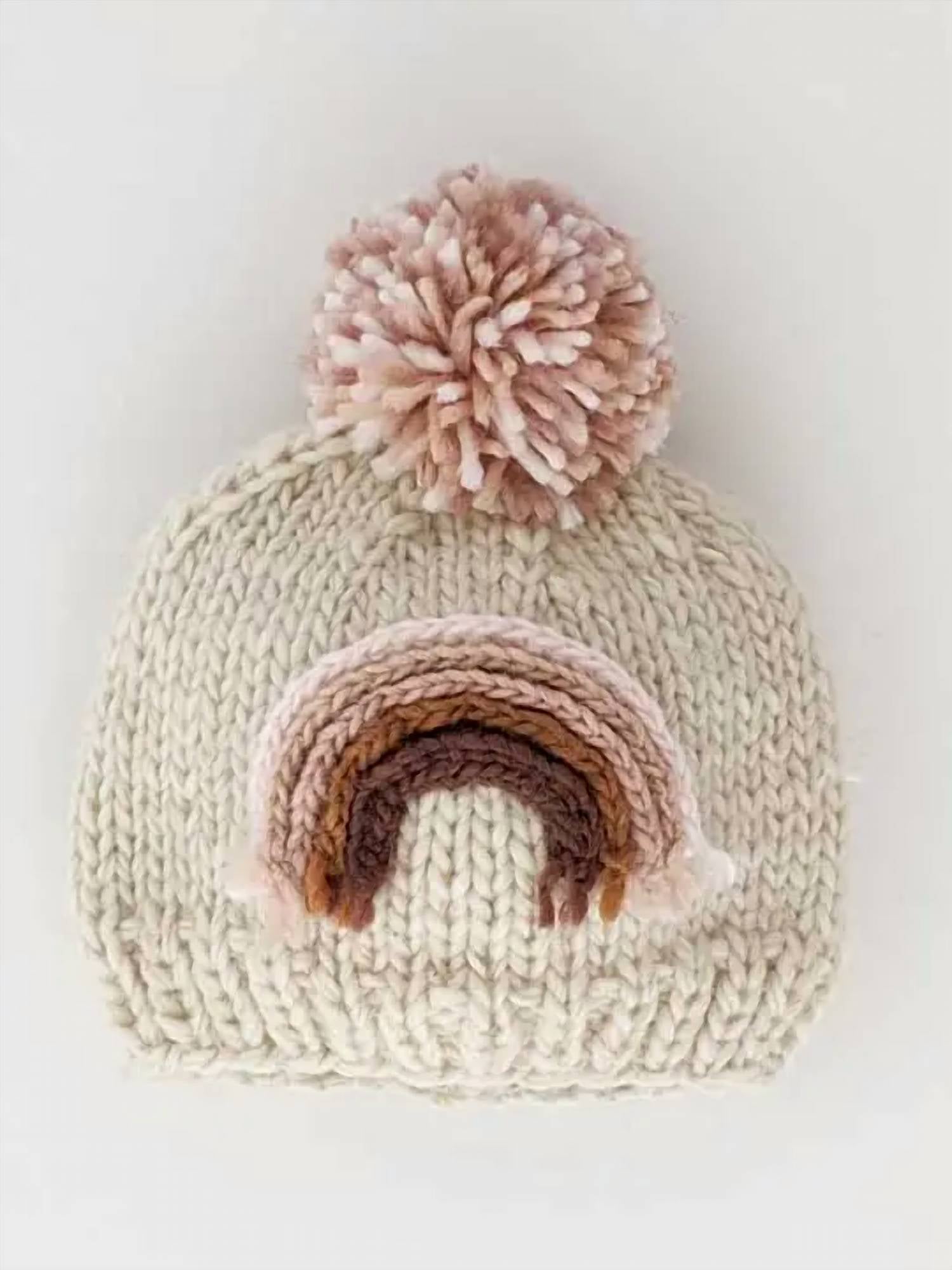 Huggalugs - Girls Rainbow Knit Beanie Hat