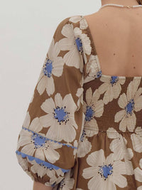 Entro - Floral Ric Rac Trim Babydoll Dress