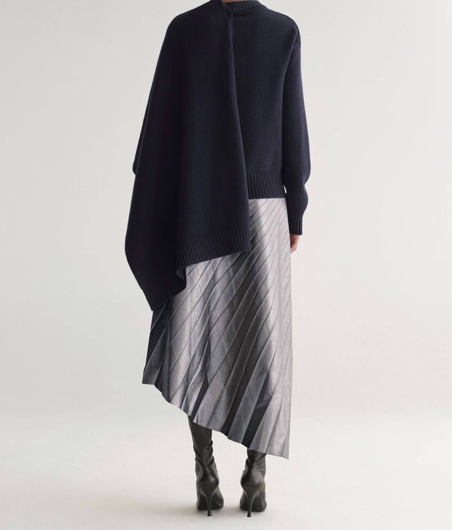 A.L.C. - Tracy Metallic Vegan Leather Midi Skirt