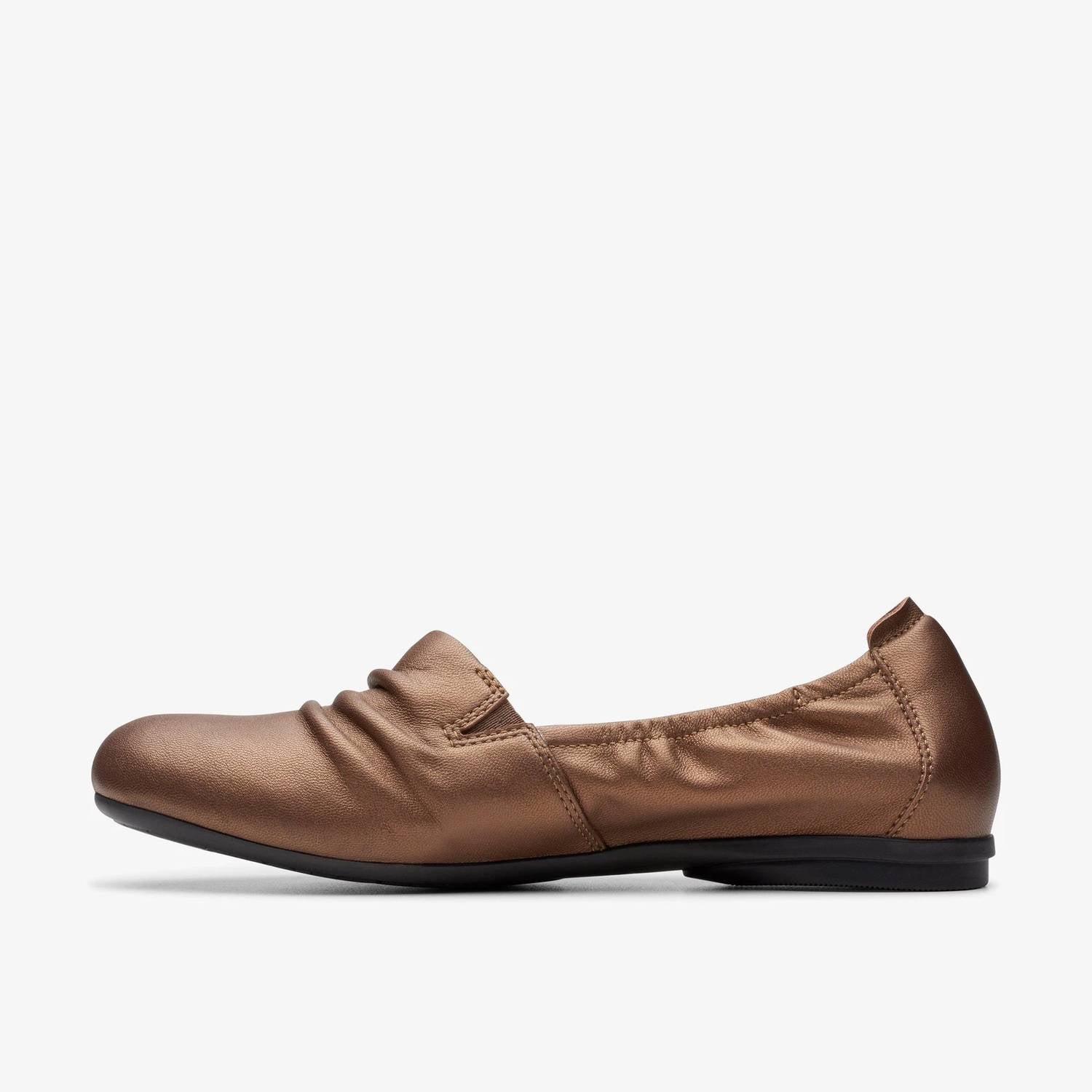 Clarks Women's Rena Way Flat Shoes in bronze leather - women's flats - alternate view
