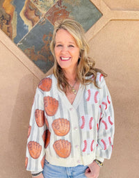 Queen Of Sparkles - Baseball & Glove Cardigan