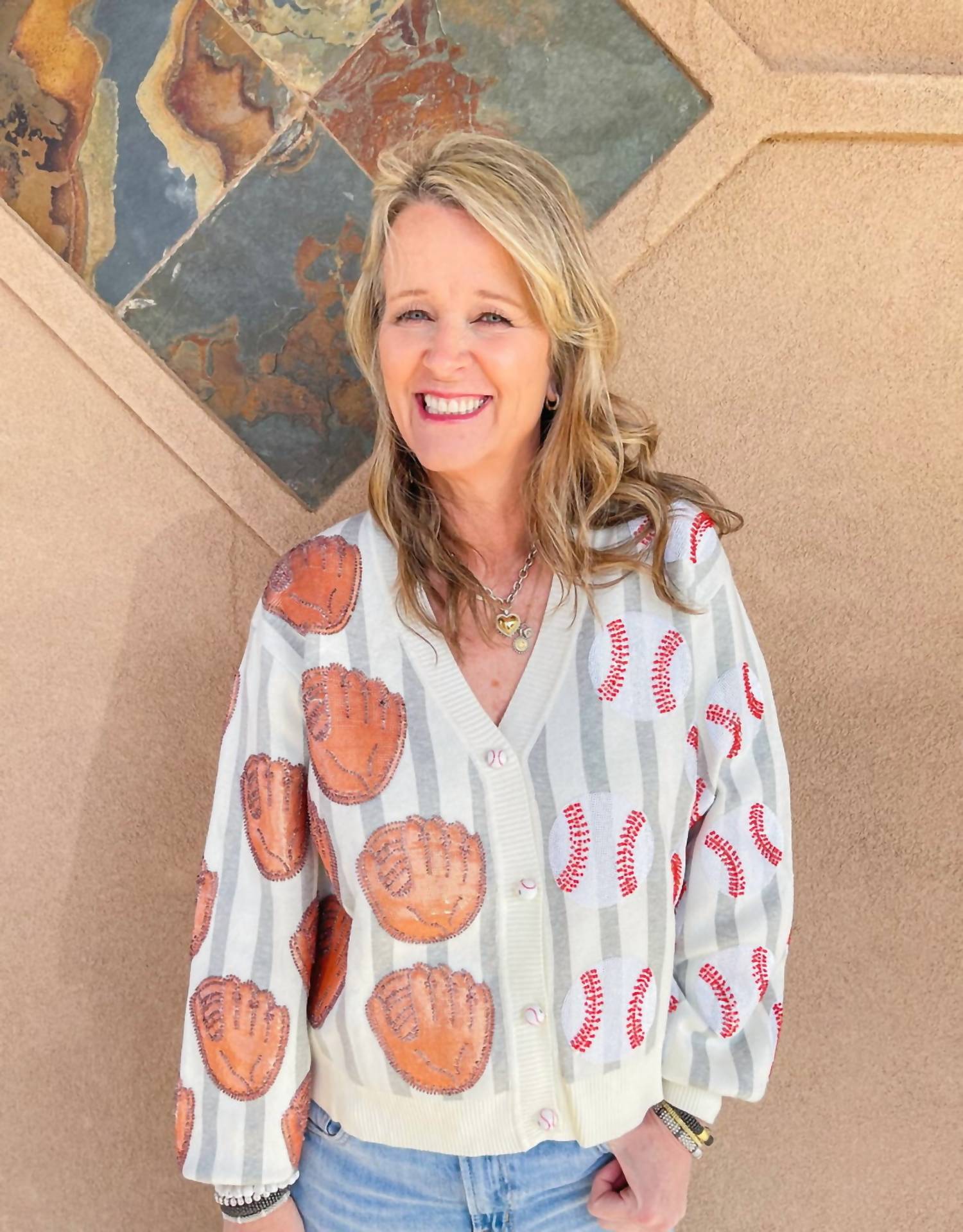 Queen Of Sparkles - Baseball & Glove Cardigan